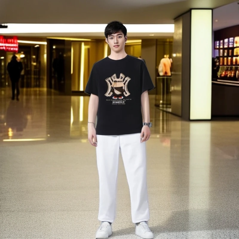 2024新款男女同款时尚百搭潮流印花T恤短袖休闲半袖情侣短袖