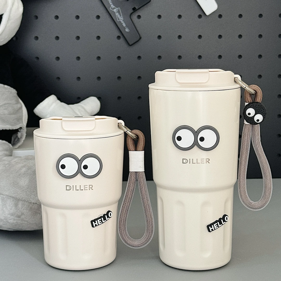 迪乐贝尔保温杯不锈钢内胆咖啡杯女高颜值随行水杯子2023新款定制