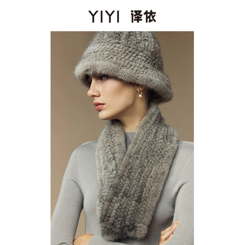 译依YIYI  轻奢一生 编织水貂渔夫帽BDWPS034