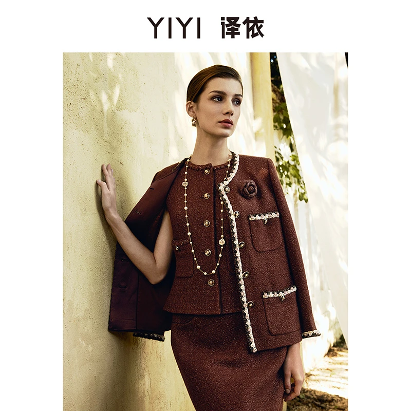 译依YIYI 瑰丽嘉人 珍珠花朵小香风外套&马甲&半裙BDWWT146