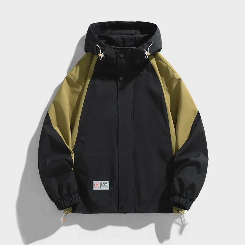 冲锋衣夹克男秋季新款潮牌宽松防水防风大码情侣装连帽男士外套