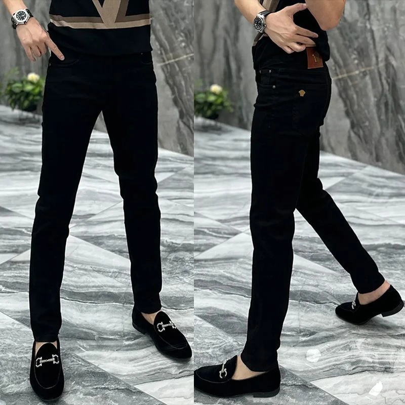 2024秋款百搭休闲男士牛仔裤潮流洋气小脚裤韩版长裤时尚青春裤男