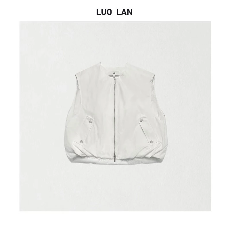 DM 小众女装高级感复古无领棒球龟背马甲 WB0015