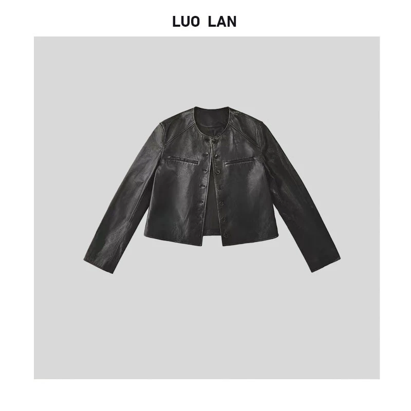 // 2024高级定制正肩黑独山绵羊皮衣夹克 YLM0063