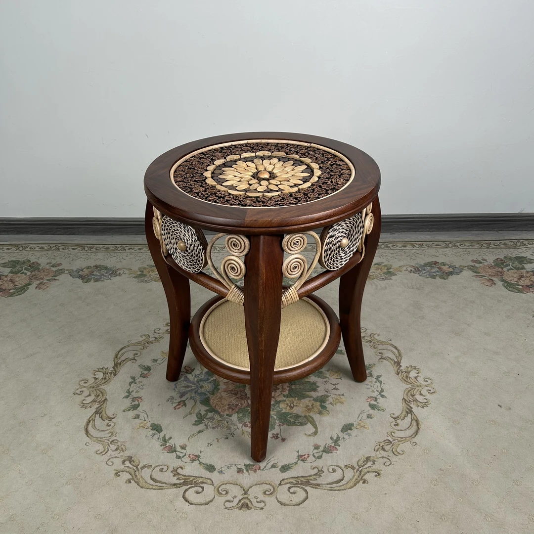 丰川藤艺手工藤编乌金木茶几