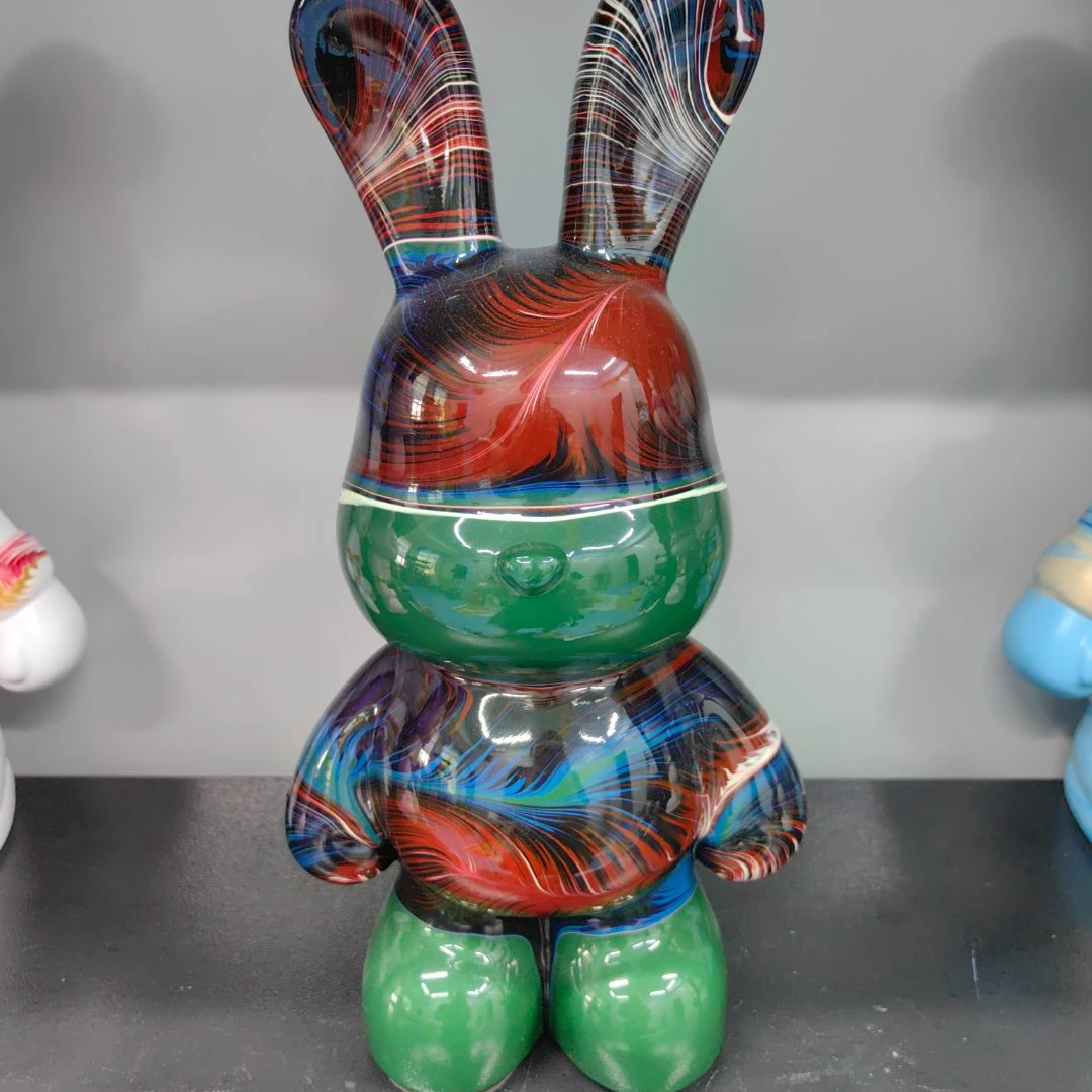 成品33cm流体兔酷酷熊网红手工潮玩储蓄罐创意送礼