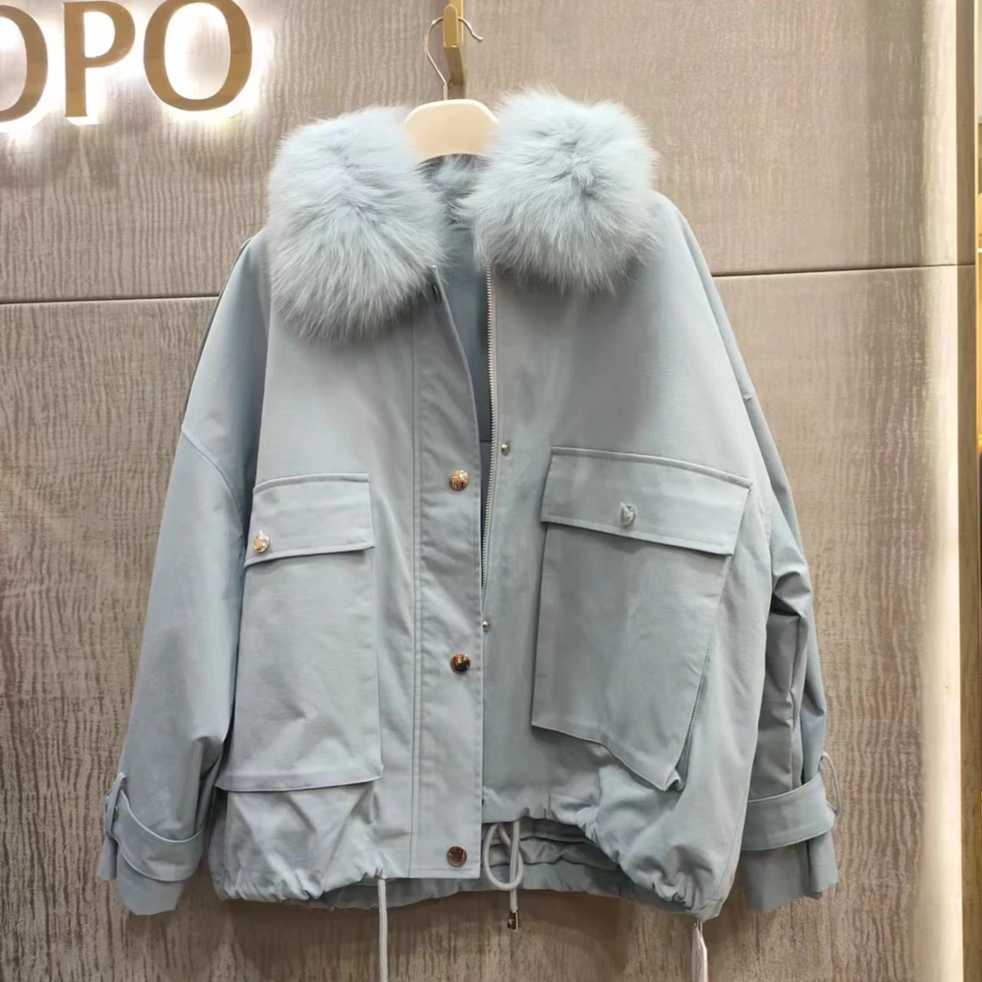 秋冬加绒加厚保暖连帽外套派克服7019