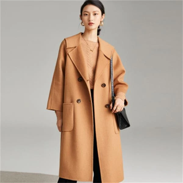 英伦范大衣翻领纯色经典气质宽松显瘦保暖外套女ET22108D-A