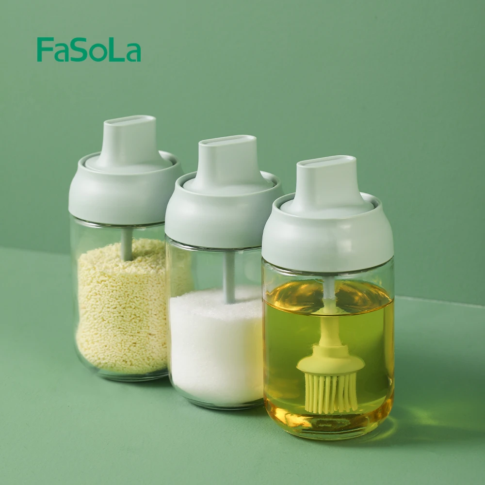 FaSoLa家用盐罐调料罐厨房调料盒酱油醋调料瓶小容量密封油刷罐子