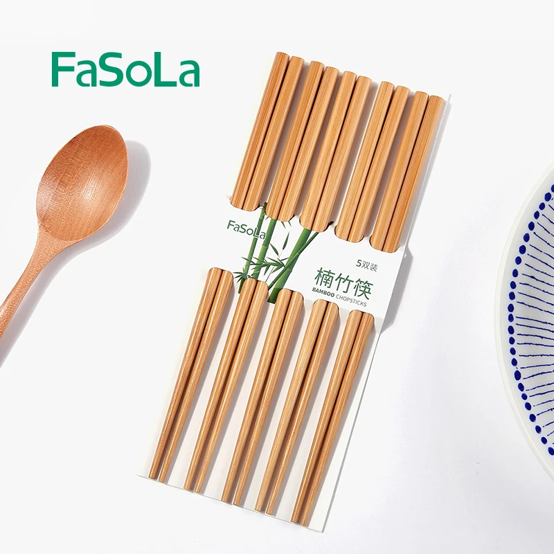 FaSoLa天然楠竹筷子家用日式木质筷子家庭装一人一筷饭店竹筷子