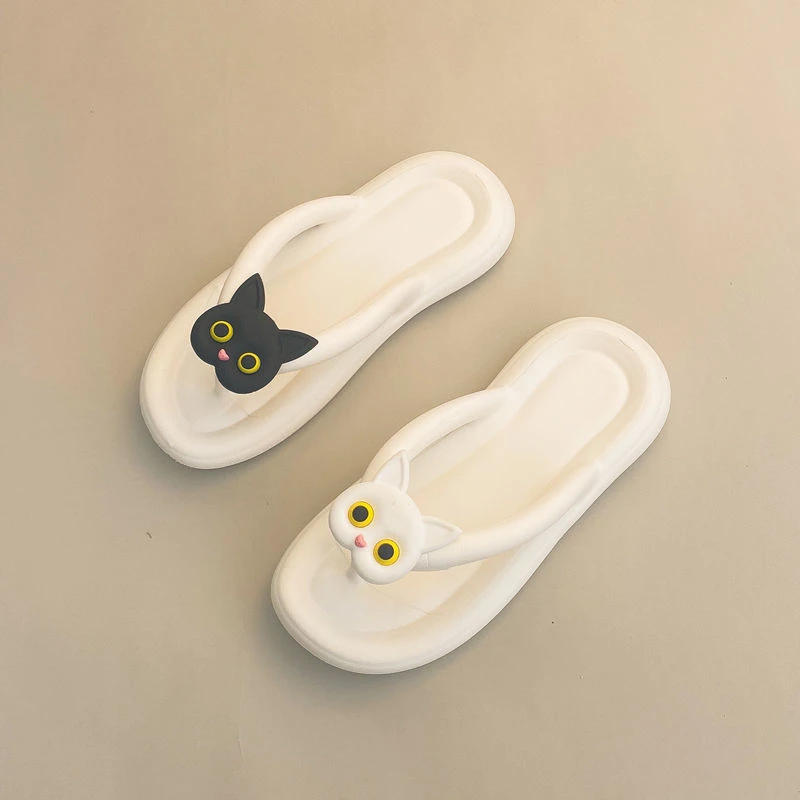 简约时尚平底ins卡通凉拖鞋女夏季外穿防滑软底人字拖夹脚沙滩鞋