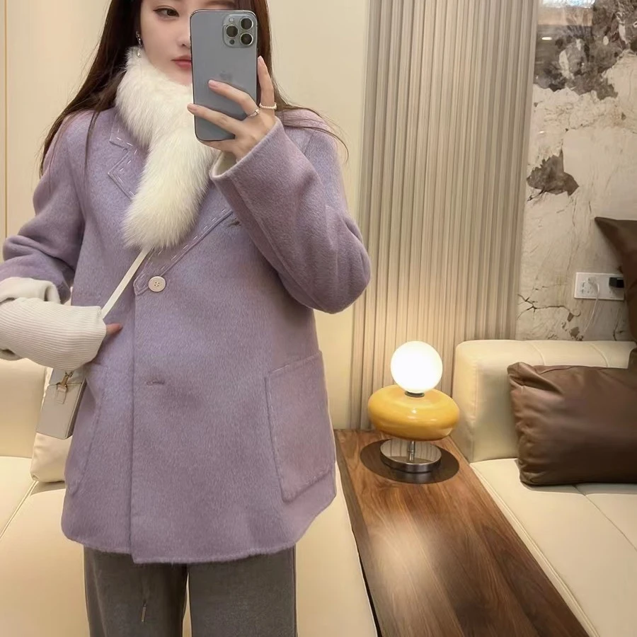 狐狸毛围脖芊芊媚狐ER子母钩时尚百搭秋冬新款皮草保暖气质潮流