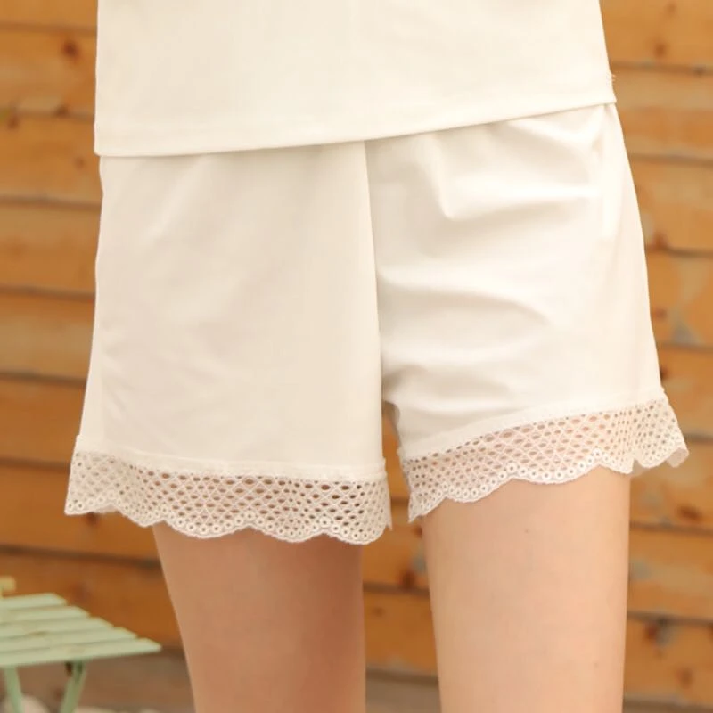 加大码高弹力打底裤安全裤平角裤丝滑拿铁蕾丝边加肥加大