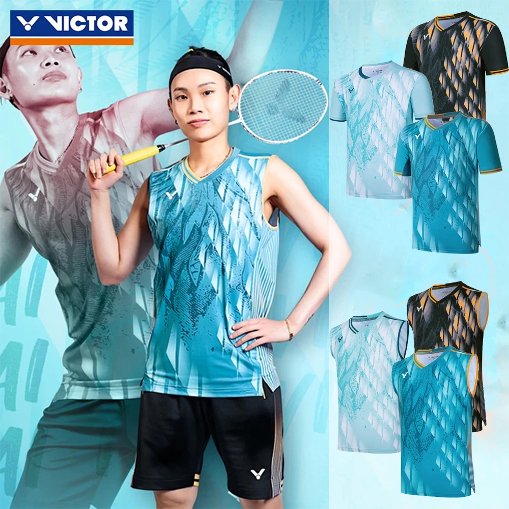 威克多/VICTOR胜利羽毛球服45000/45001短袖无袖球星同款大赛服