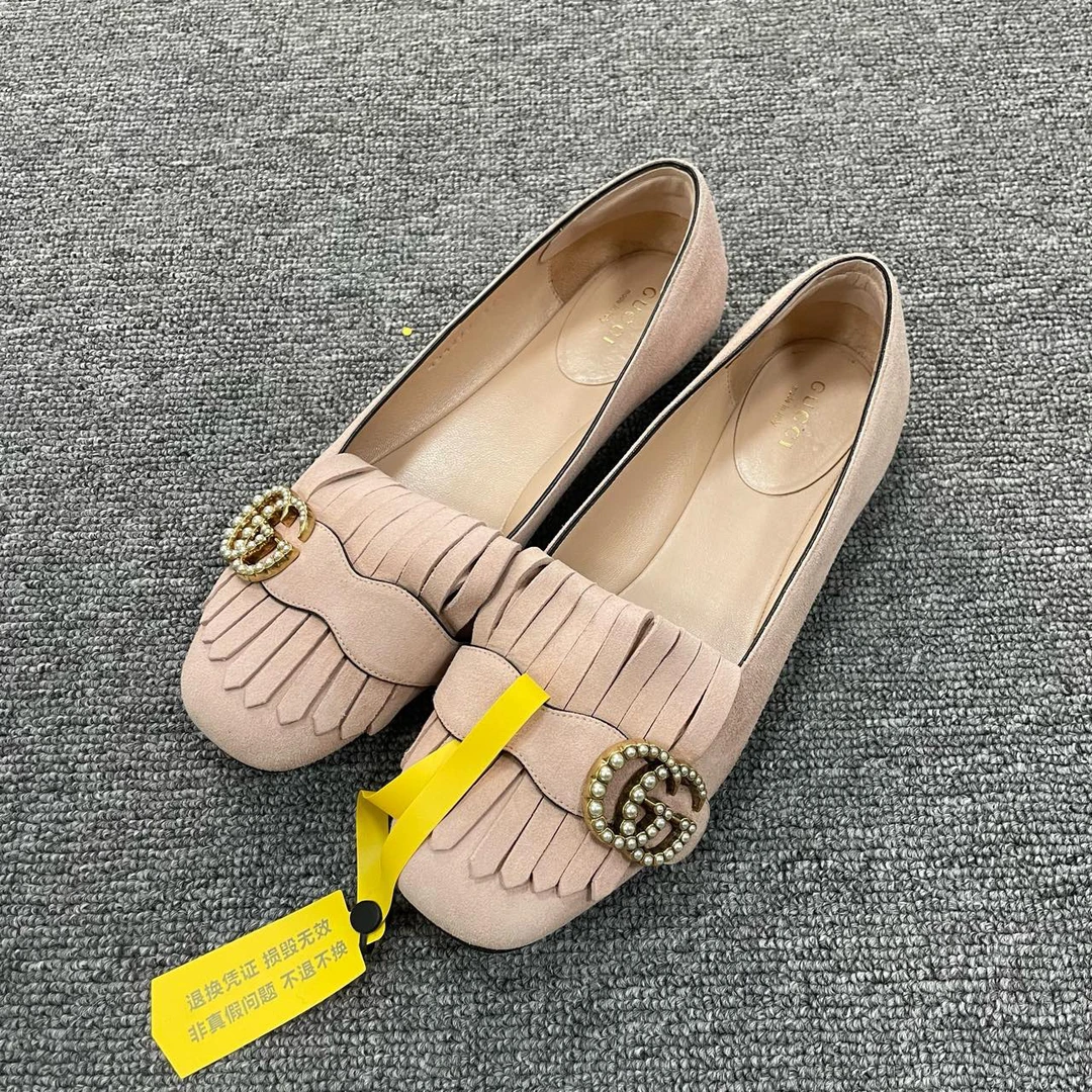 GUCCI/古驰 复古流苏复古平底鞋 尺码：37.5/2769