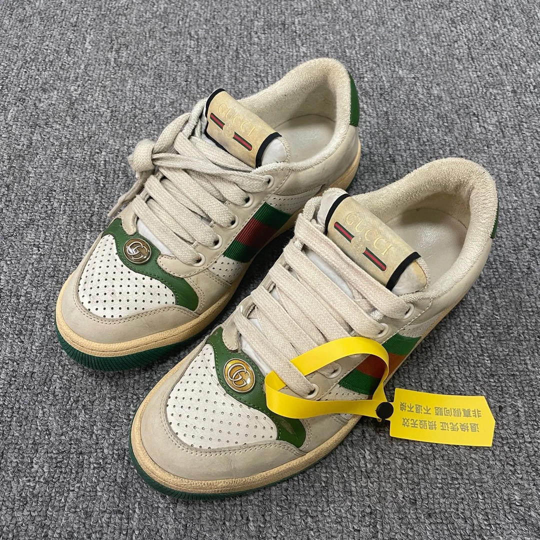 GUCCI/古驰 GG珐琅低帮时尚板鞋做旧版 尺码：35/2028