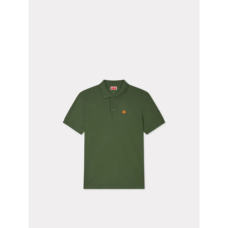 KENZO BOKE海棠花小Logo纯色Polo简约舒适翻领POLO衫
