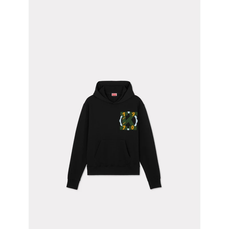 KENZO 24春夏新品男女款数字巴黎铁塔图案连帽卫衣
