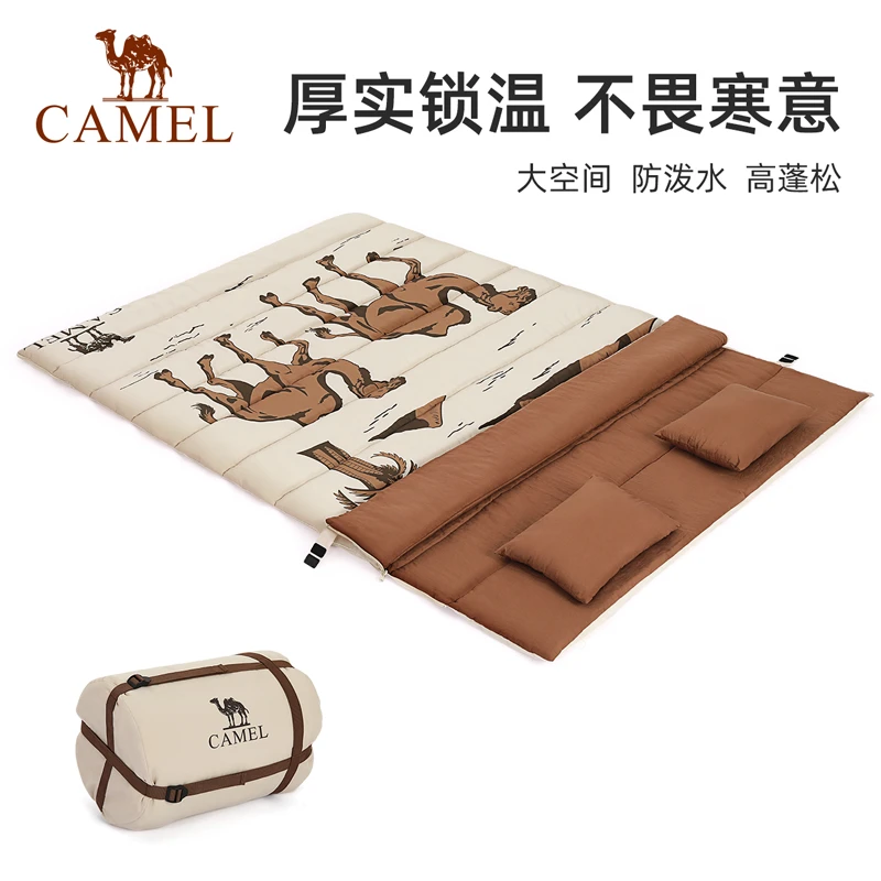 【骆驼品牌】户外双人睡袋冬季露营加厚防寒便携式睡袋1J322C7650