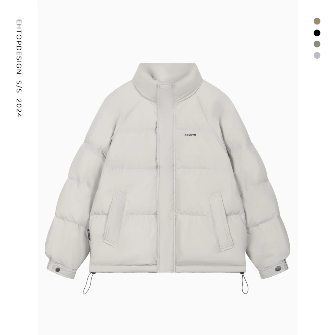 冬季新款90白鸭绒立领保暖情侣简约休闲百搭男女同款羽绒服25233