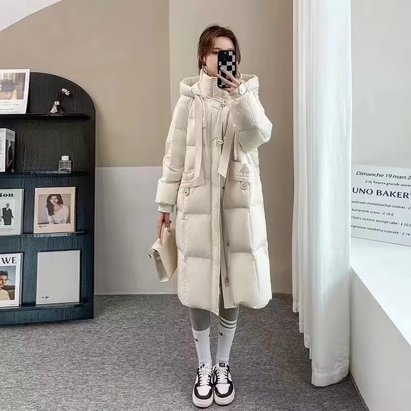 2025大码棉服女中长款新款韩版宽松连帽加厚中长款棉服女1808