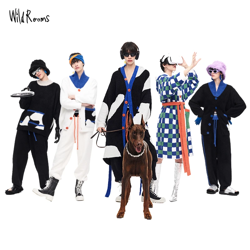 WildRoomsWildRooms冬季软软牧场半边绒男女保暖家居服套装睡袍