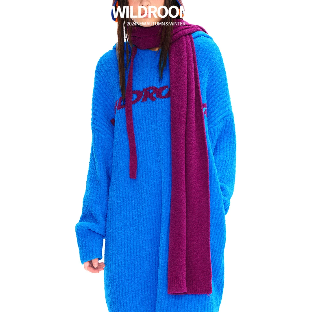 WildRooms秋冬酱紫色围巾家居服搭配休闲百搭保暖