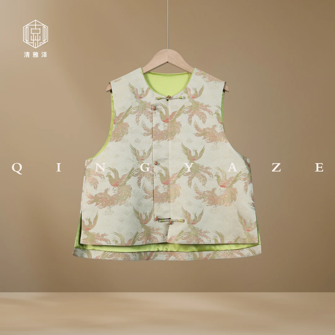 凤凰于飞！织金宋锦新中式马甲！GZ4786