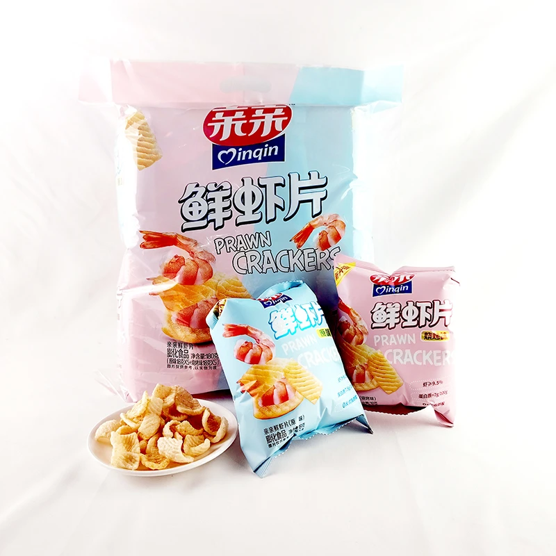 亲亲鲜虾片大包装网红办公室休闲追剧解馋宿舍分享烧烤原味小零食