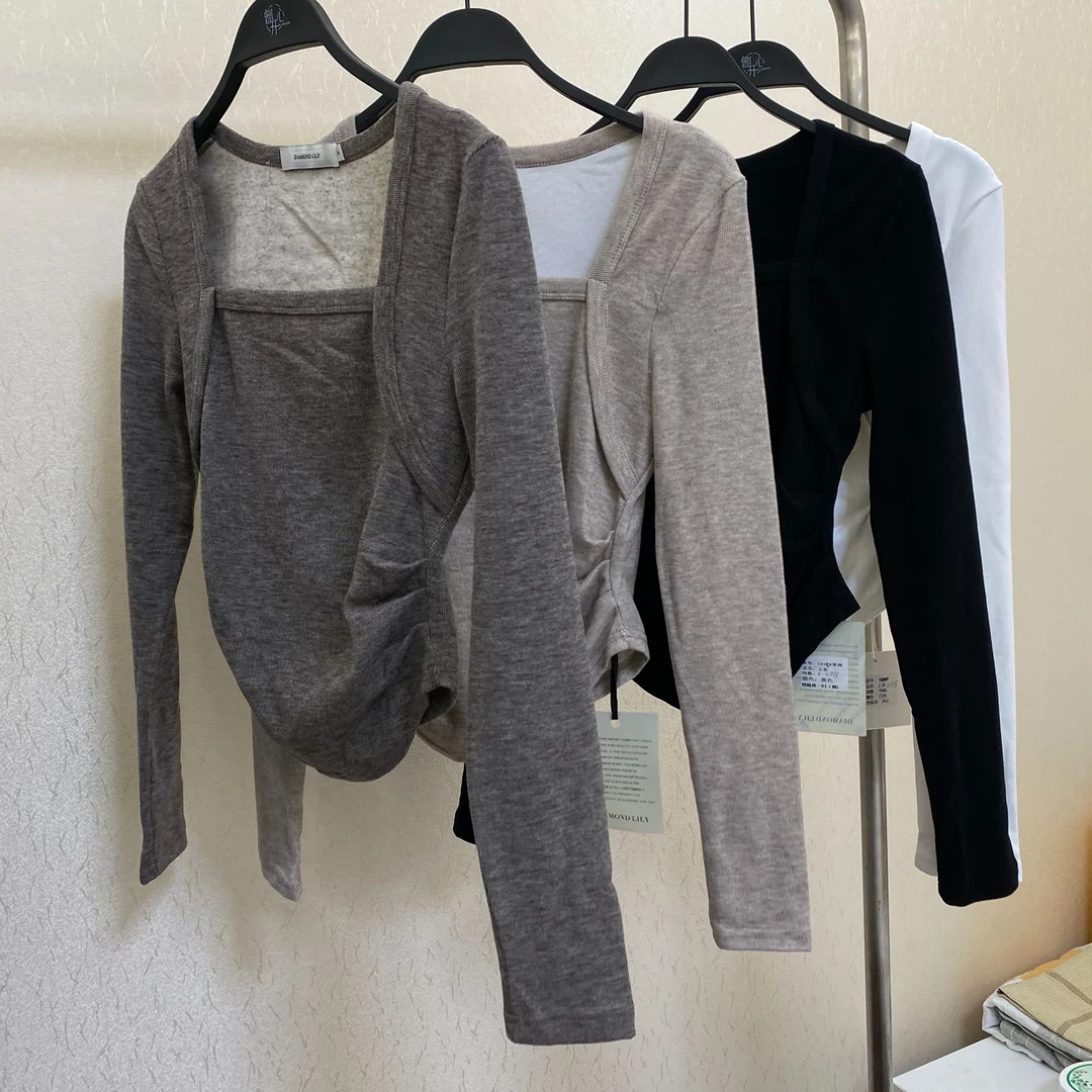 显瘦修身秋季百搭T恤c018德绒