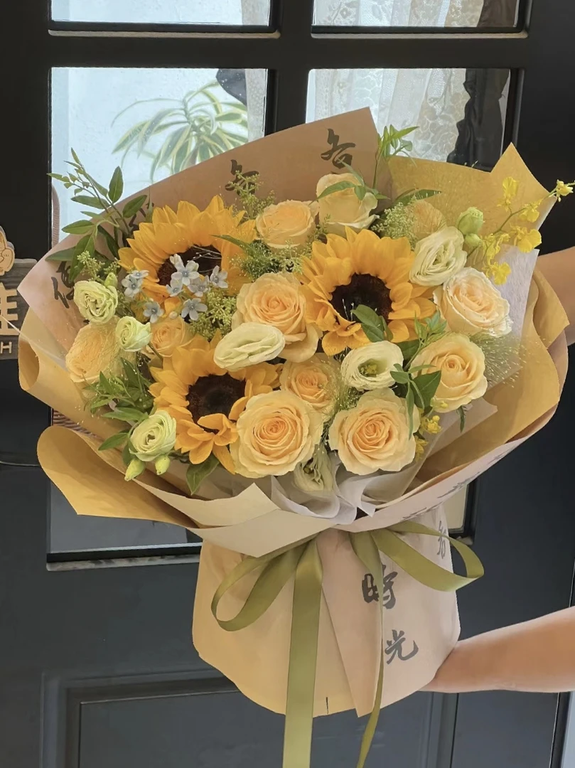 教师节感恩礼物 向日葵鲜花花束同城速递