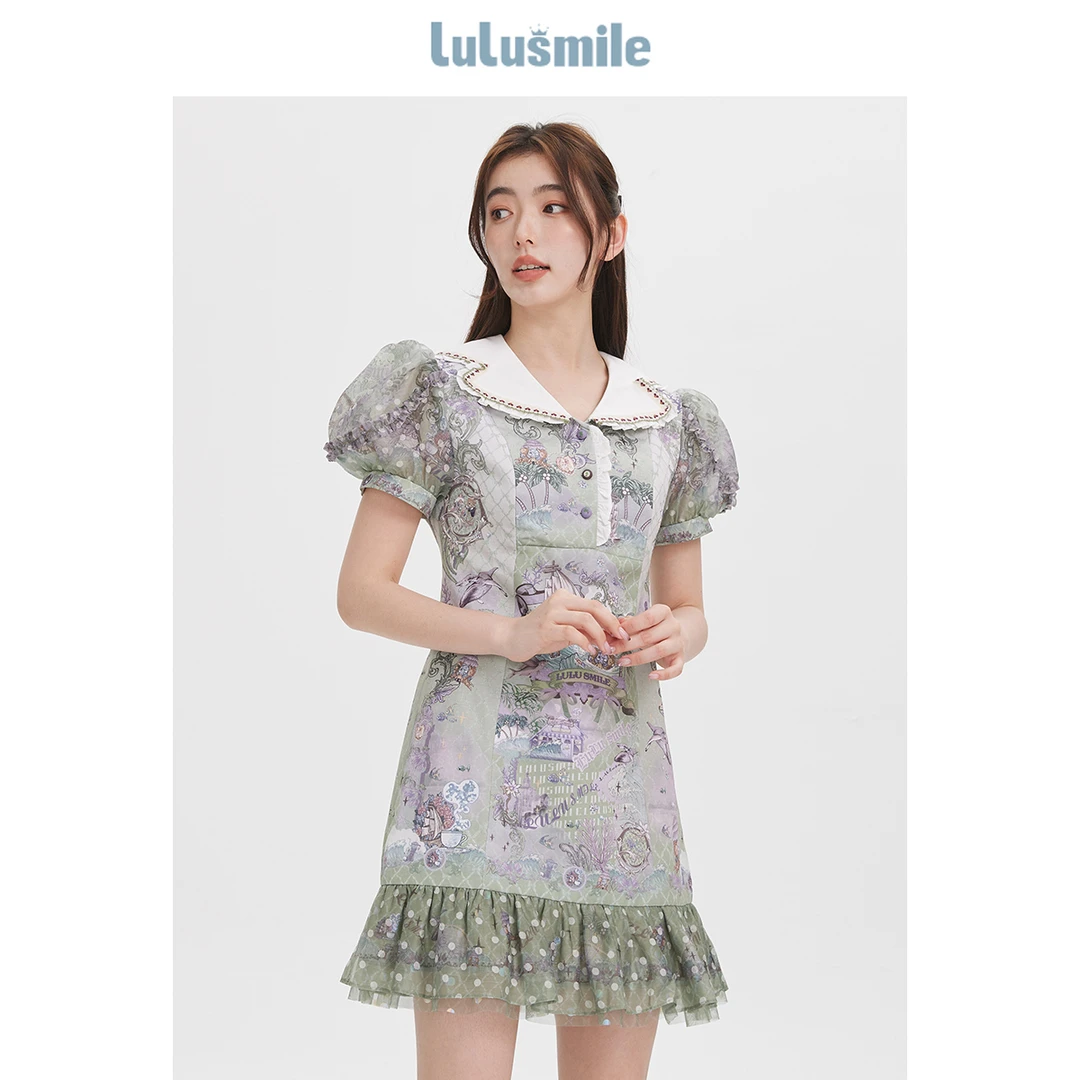 lulusmile新款时尚通勤甜美少女时装连衣裙女DNB5099
