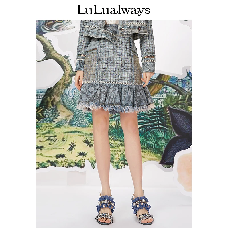 【薄荷曼波】春秋新款不规则鱼尾高腰半身裙女LMA4035