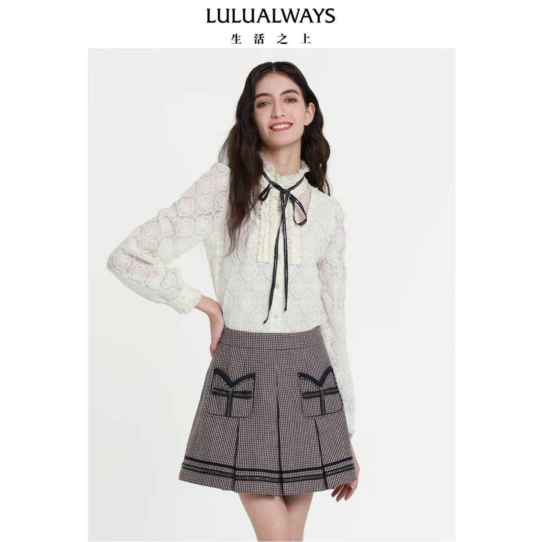 LULUALWAYS23冬季新款高级浪漫温婉百搭飘带衬衫上衣