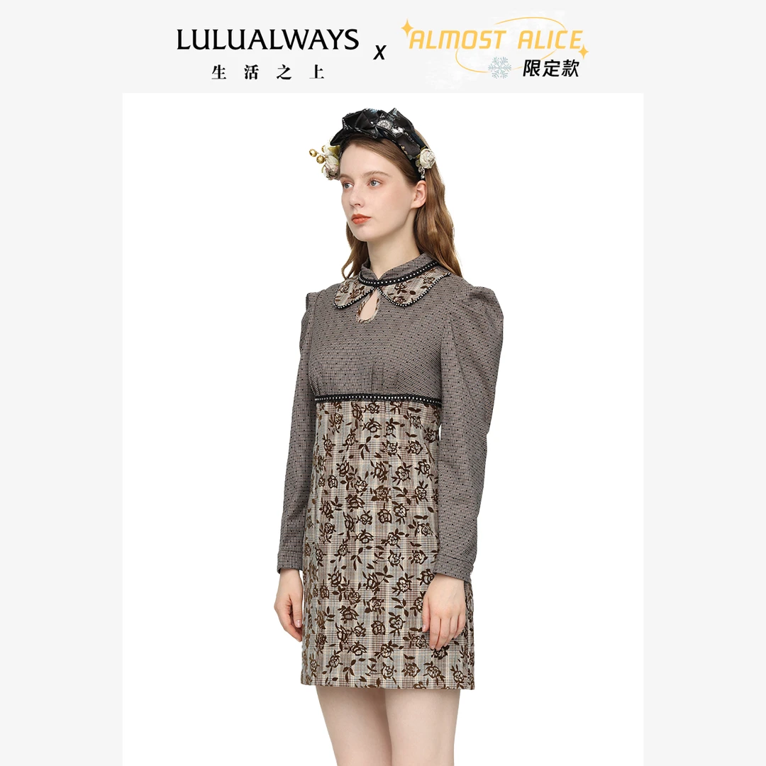 lulualwaysLULUALWAYS  冬季限定系列时尚复古女连衣裙OND5031