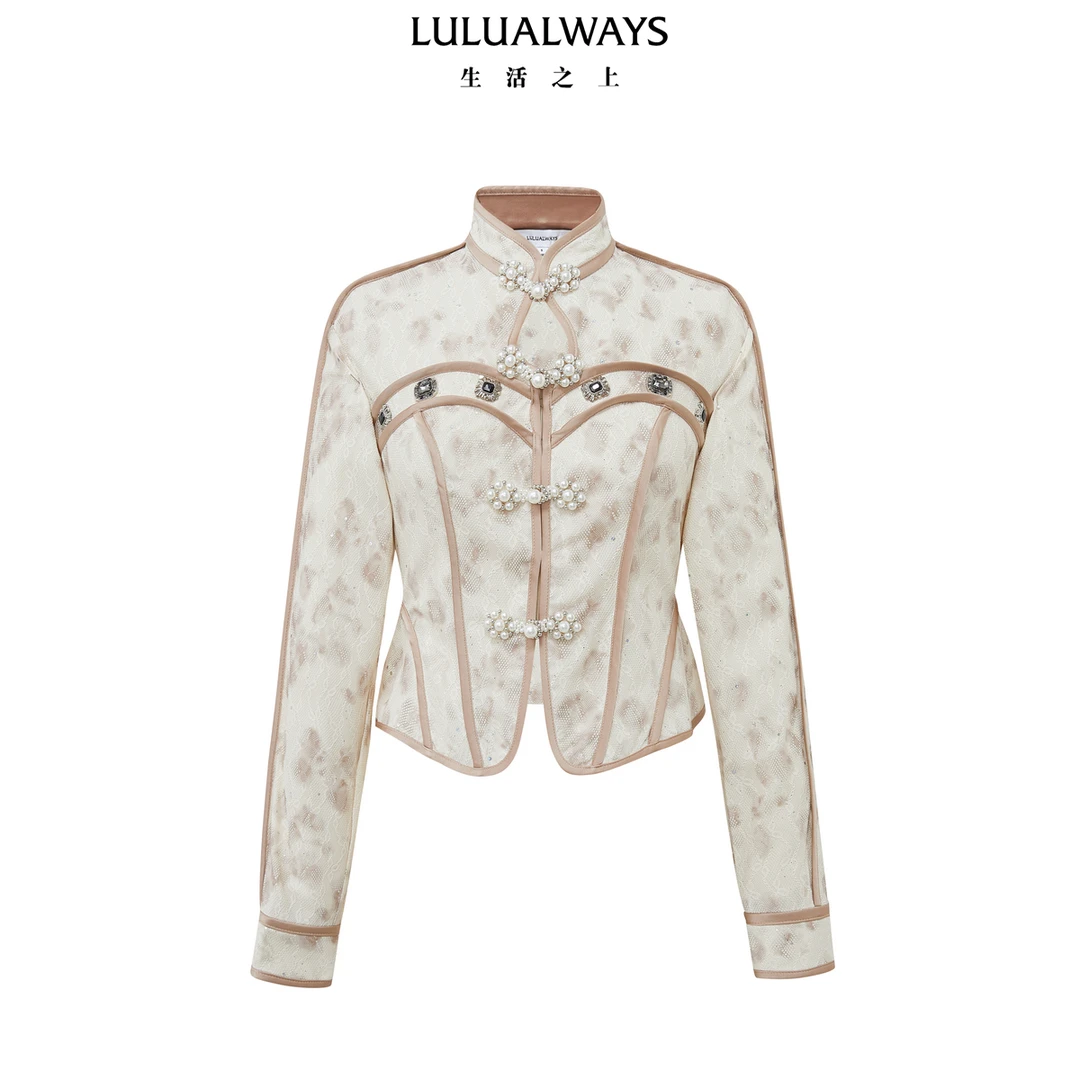 LULUALWAYS24春季新款新中式古典气质盘扣优雅短外套LPA1066