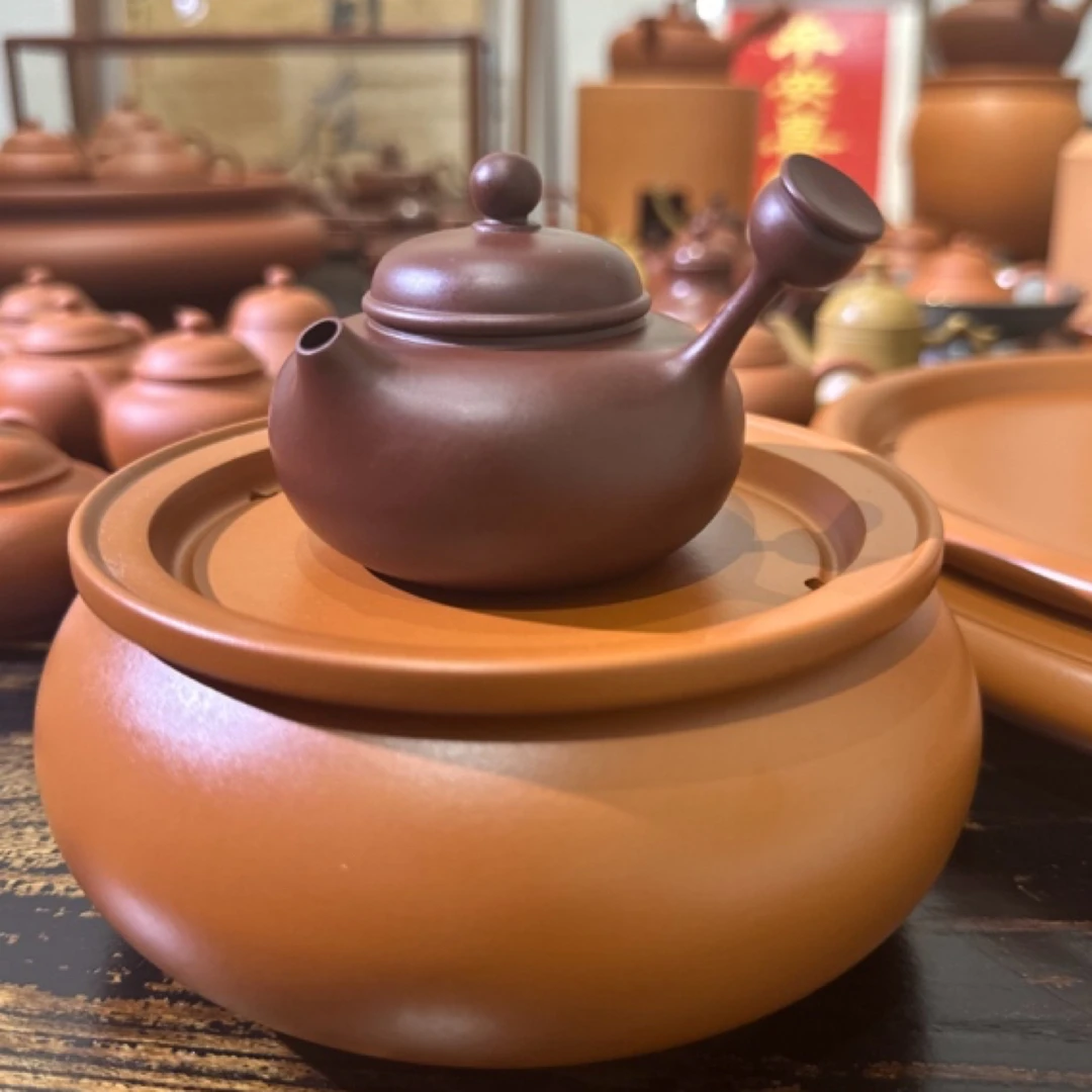 潮州手拉壶 王培鑫 紫泥芙蓉侧把