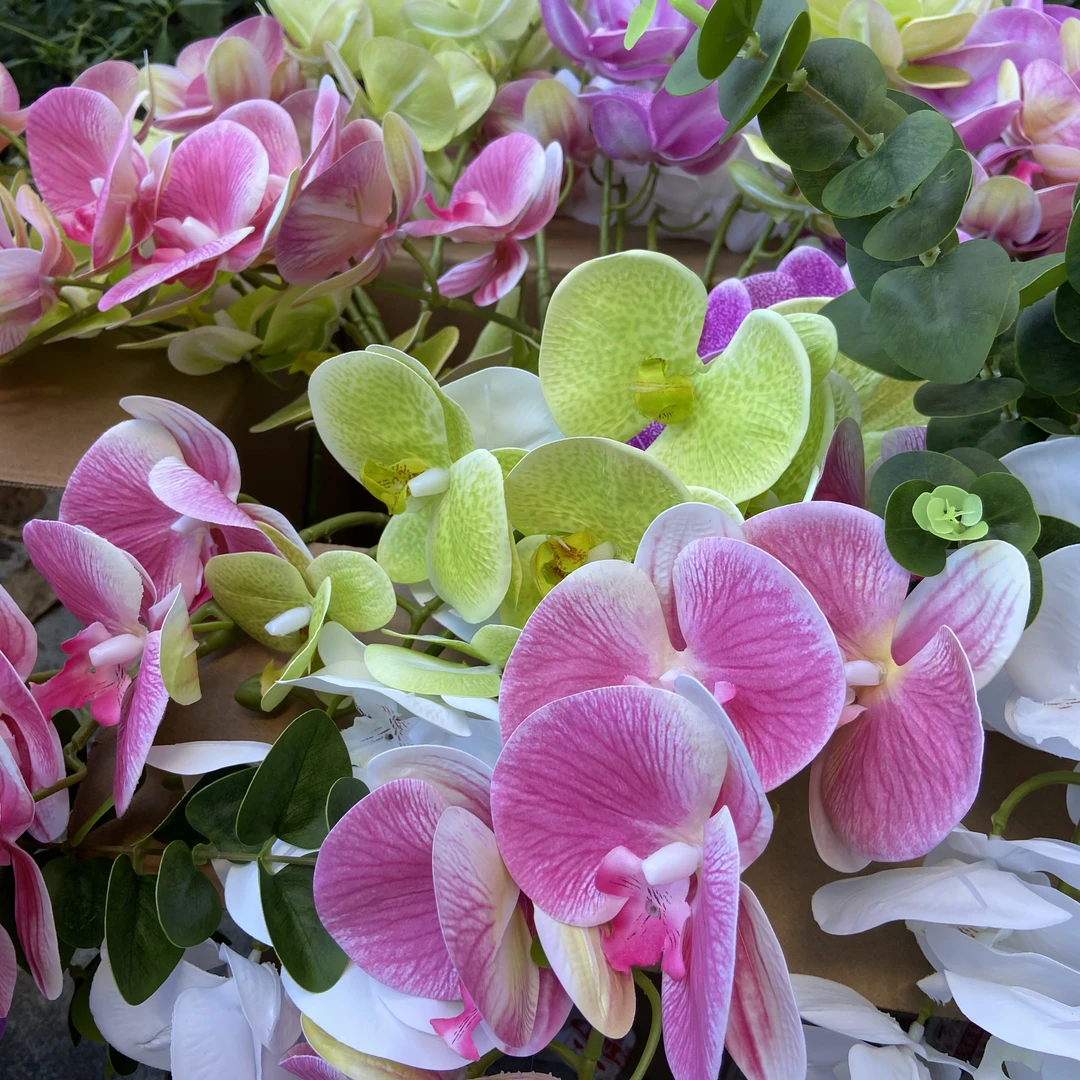 「花花甄选」 3D9头蝴蝶兰家居装饰婚礼花材婚庆布景人造花摆件花束