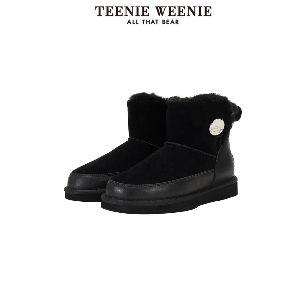 Teenie Weenie雪地靴毛绒绒保暖加绒鞋子女秋冬新款TTAP22FC15D