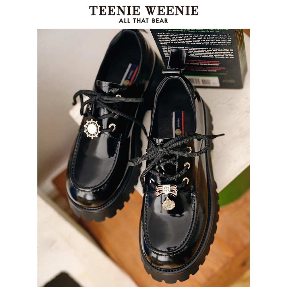 Teenie Weenie春夏新款学院风乐福鞋时髦厚底增高TTAP23S401A