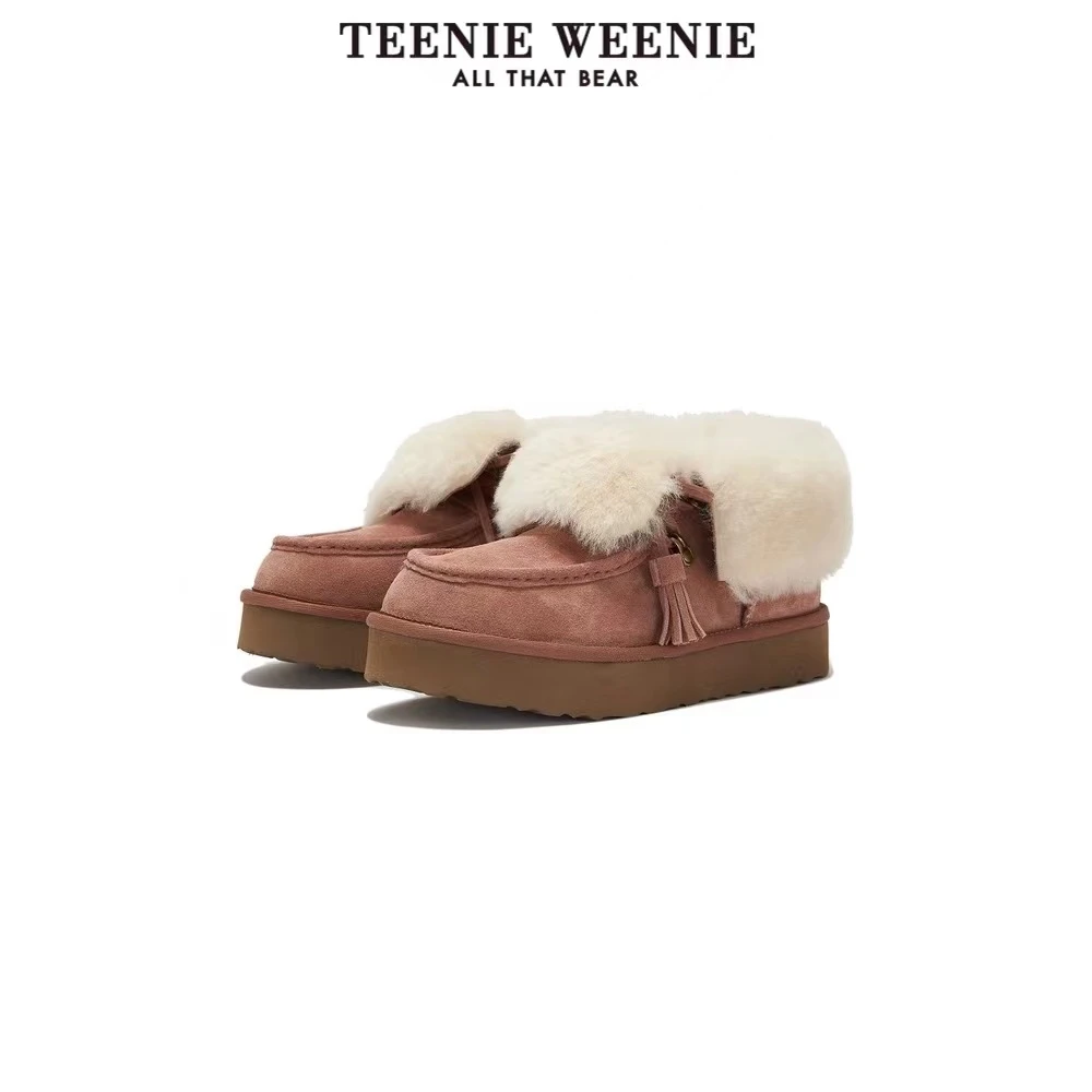 TeenieWeenie小熊防寒穿搭毛茸短靴雪地靴女鞋TTAP23FV17D