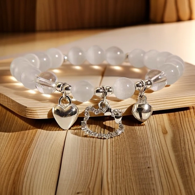 非金属合成锆石手链 情侣手链萌宠款猫兔网红男女手串0275