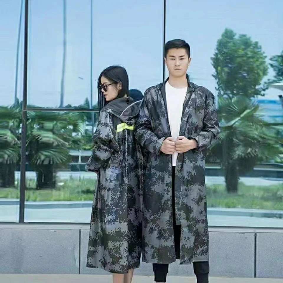 雨衣户外救灾迷彩雨衣雨裤分体式套装迷彩长款连体加长加厚款雨衣