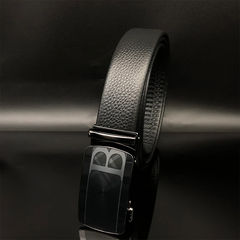 新款字母扣男士裤腰带时尚个性真皮自动滑扣高档皮带双面真皮百搭