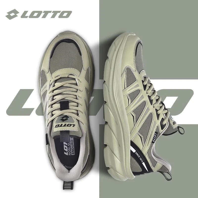 LOTTO乐途男户外网面运动鞋2024秋冬季新款厚底减震休闲登山鞋子