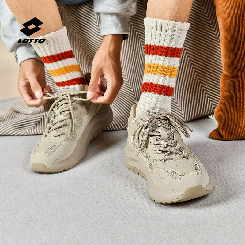 菱峰|乐途休闲鞋秋冬新款透气复古时尚潮流内增高女鞋厚底运动鞋