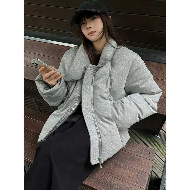 美式高街空气层G9哈灵顿短款棉服男款冬季飞行员棉衣立领围巾外套