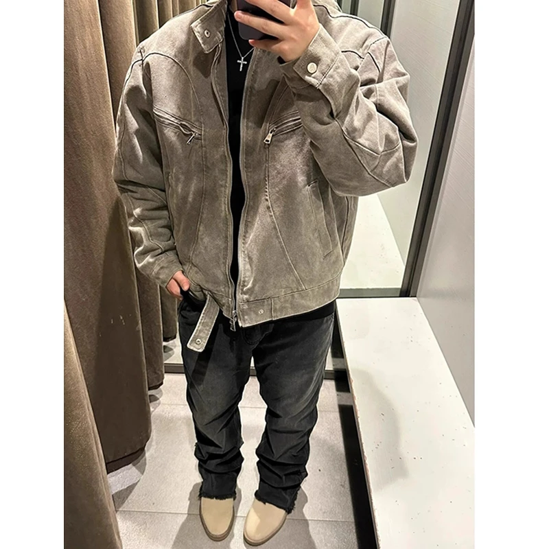 cleanfit短款哈灵顿外套男vintage重工上衣高级感底特律工装夹克