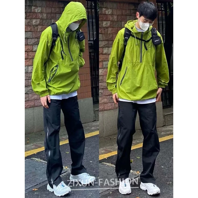 美式机能冲锋衣搭配的裤子尼龙防水冲锋裤男款夏季户外登山工装裤