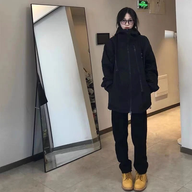 黑武士桑延冲锋外套男春秋季hiphop高街vintage美式机能防水夹克